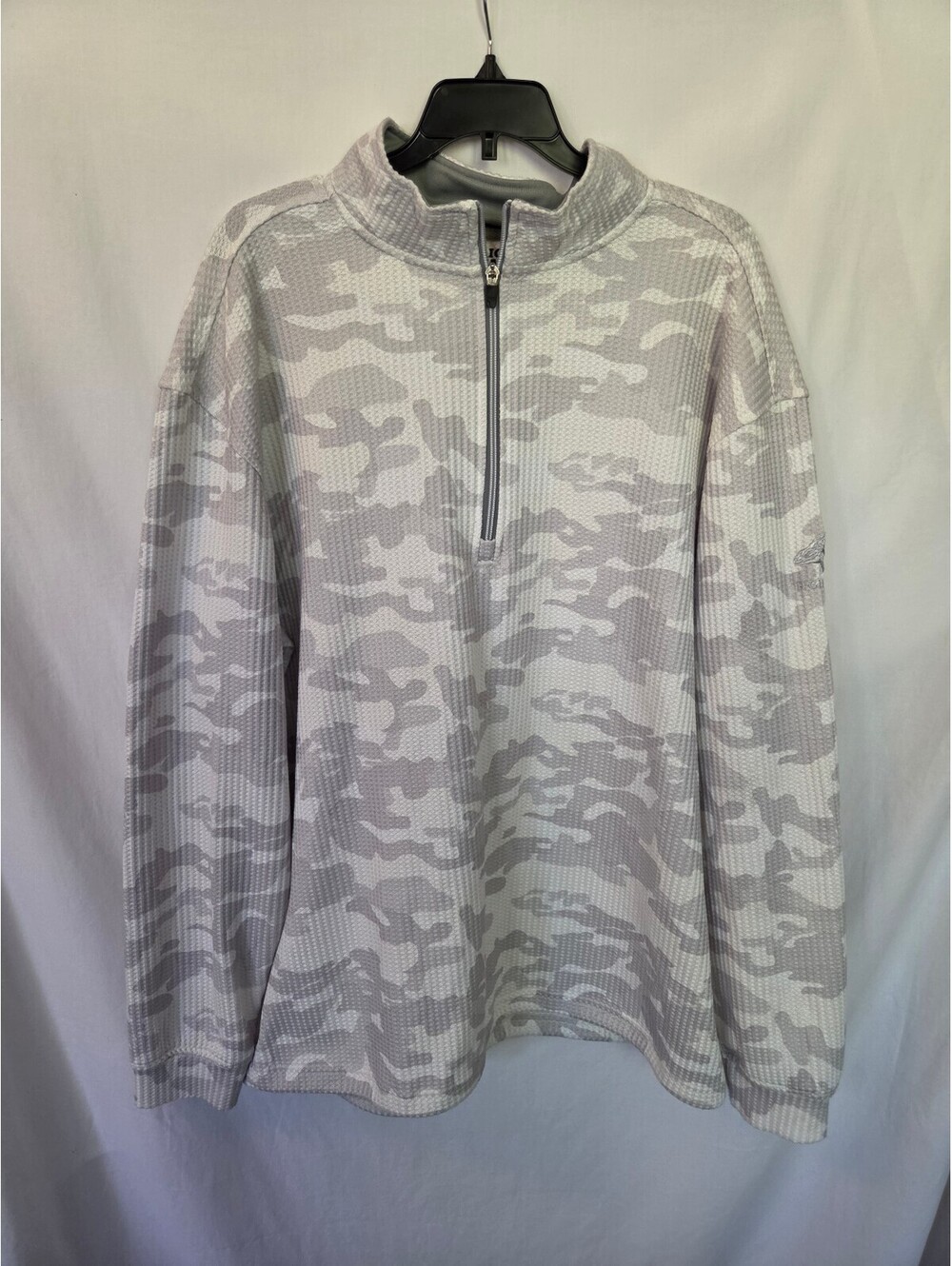 Straight Down Men's XXL Half-Zip Pullover in Gray Camo
